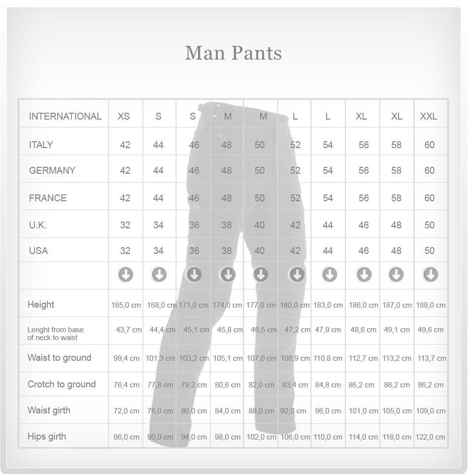 Man Pants Size Chart man pants size chart